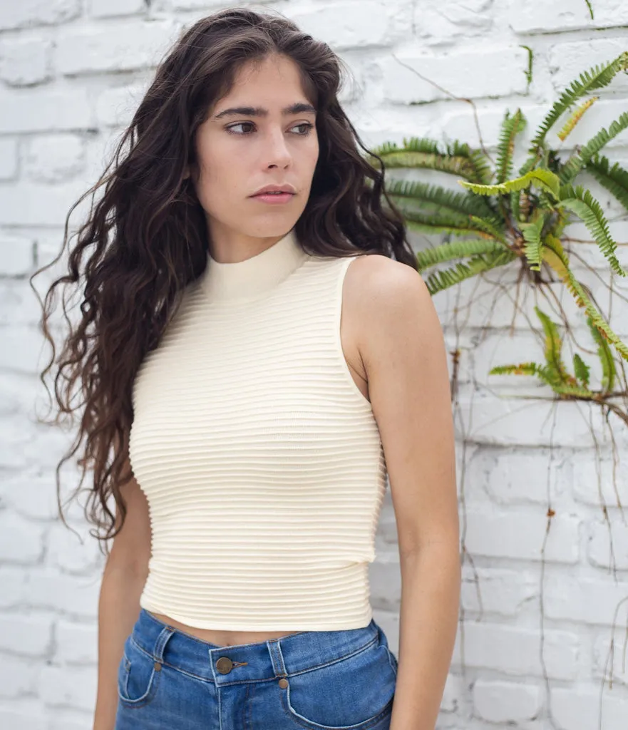 Southern Shirt Mock Neck Tank - Bright White