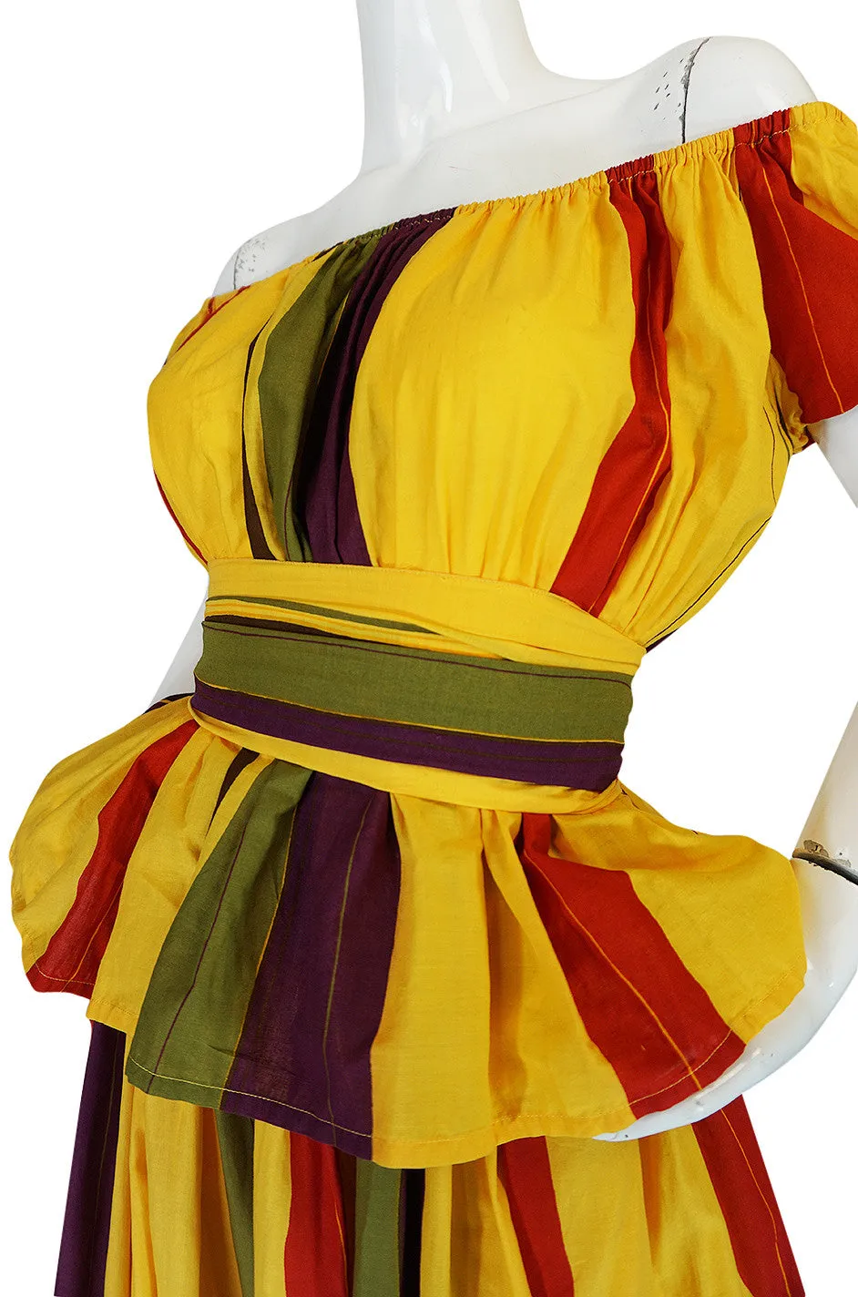 Spring 1981 Marc Bohan for Christian Dior Striped Cotton Dress Set