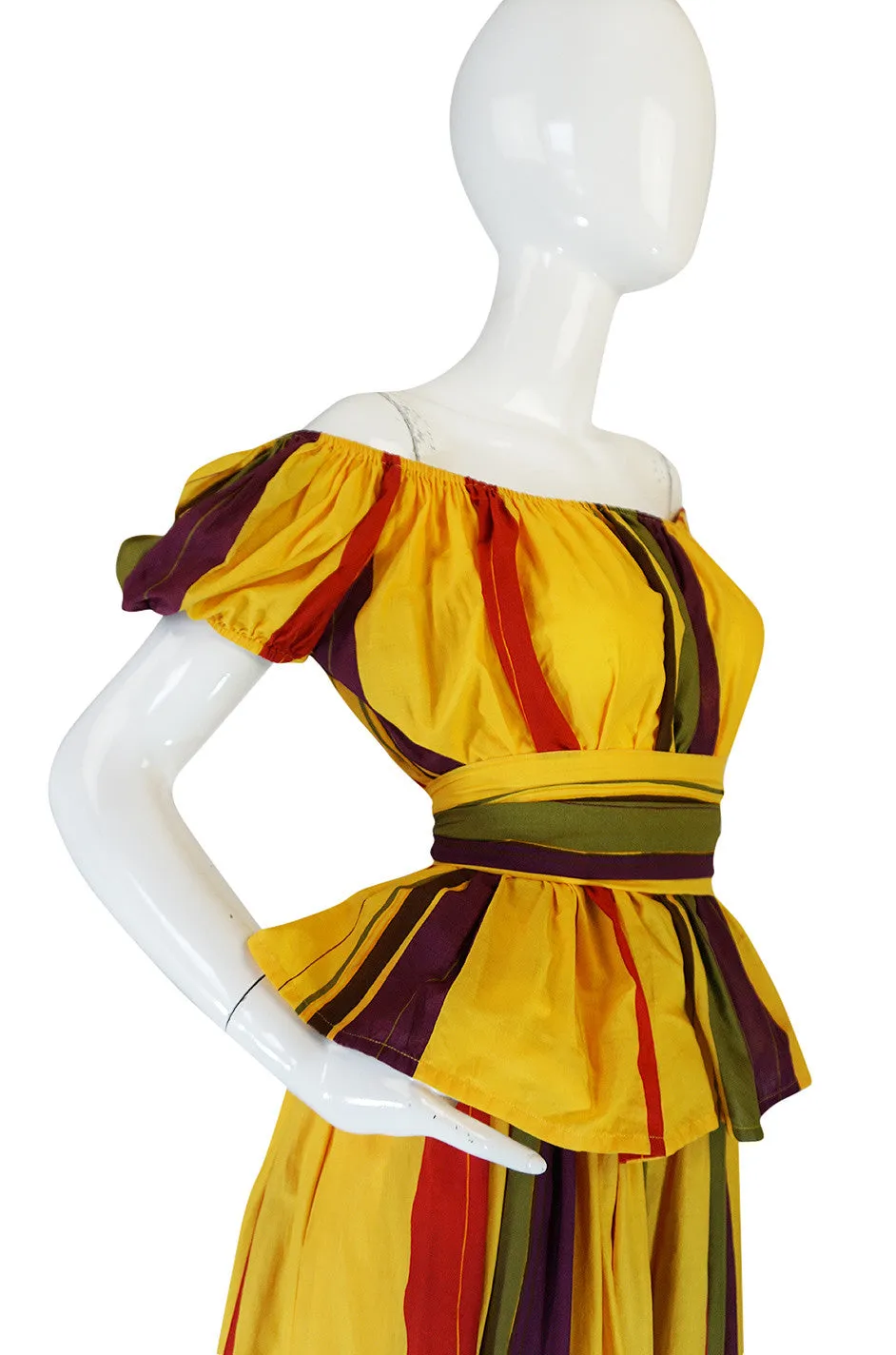 Spring 1981 Marc Bohan for Christian Dior Striped Cotton Dress Set