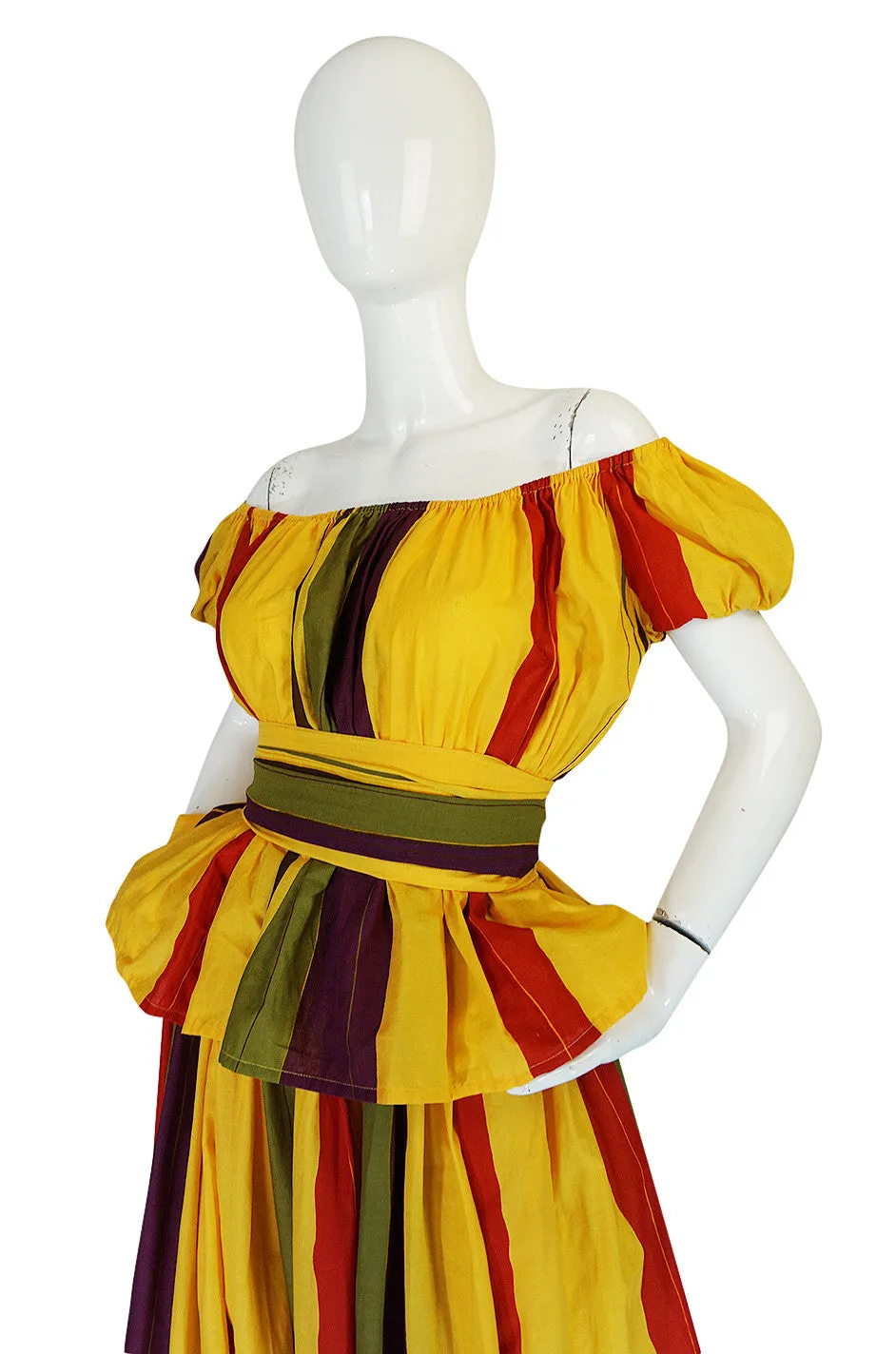 Spring 1981 Marc Bohan for Christian Dior Striped Cotton Dress Set