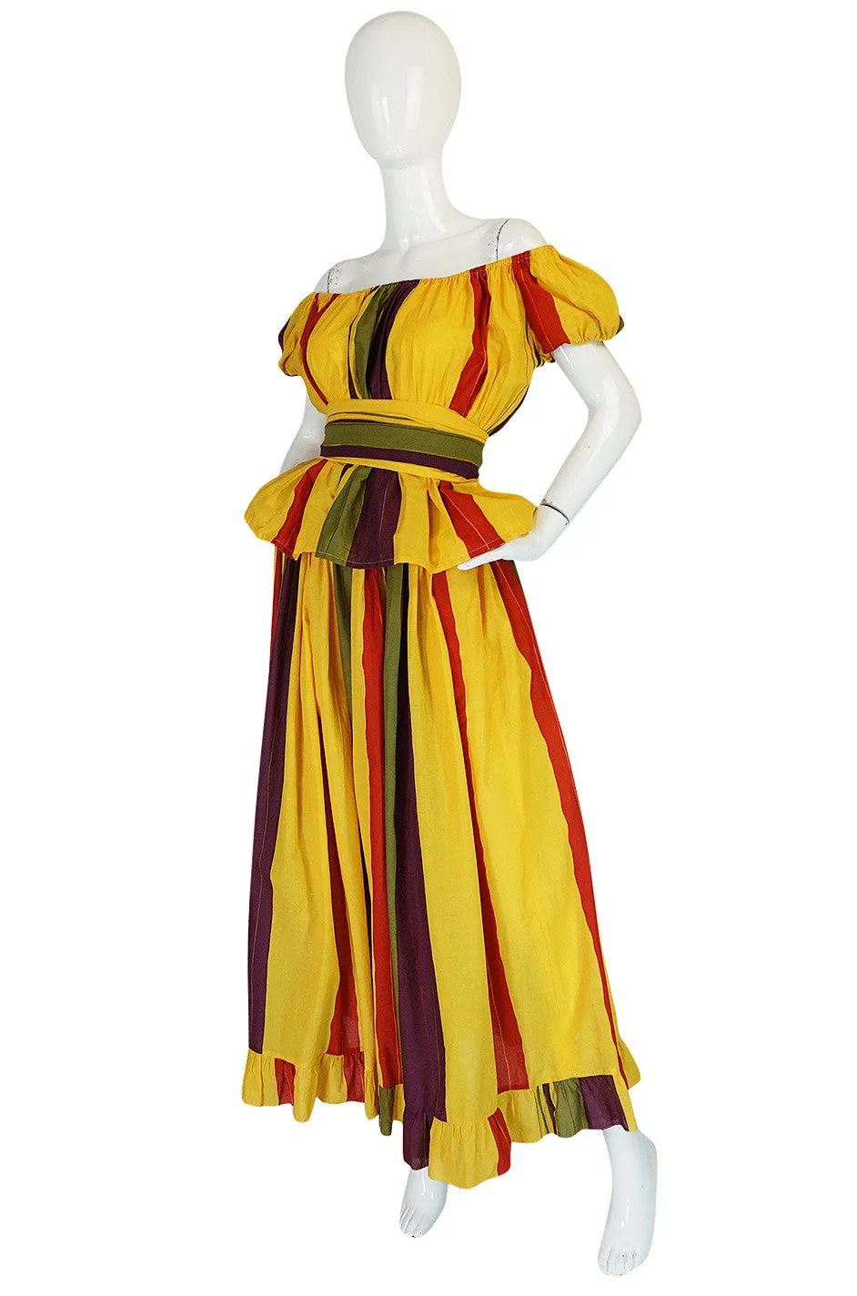 Spring 1981 Marc Bohan for Christian Dior Striped Cotton Dress Set