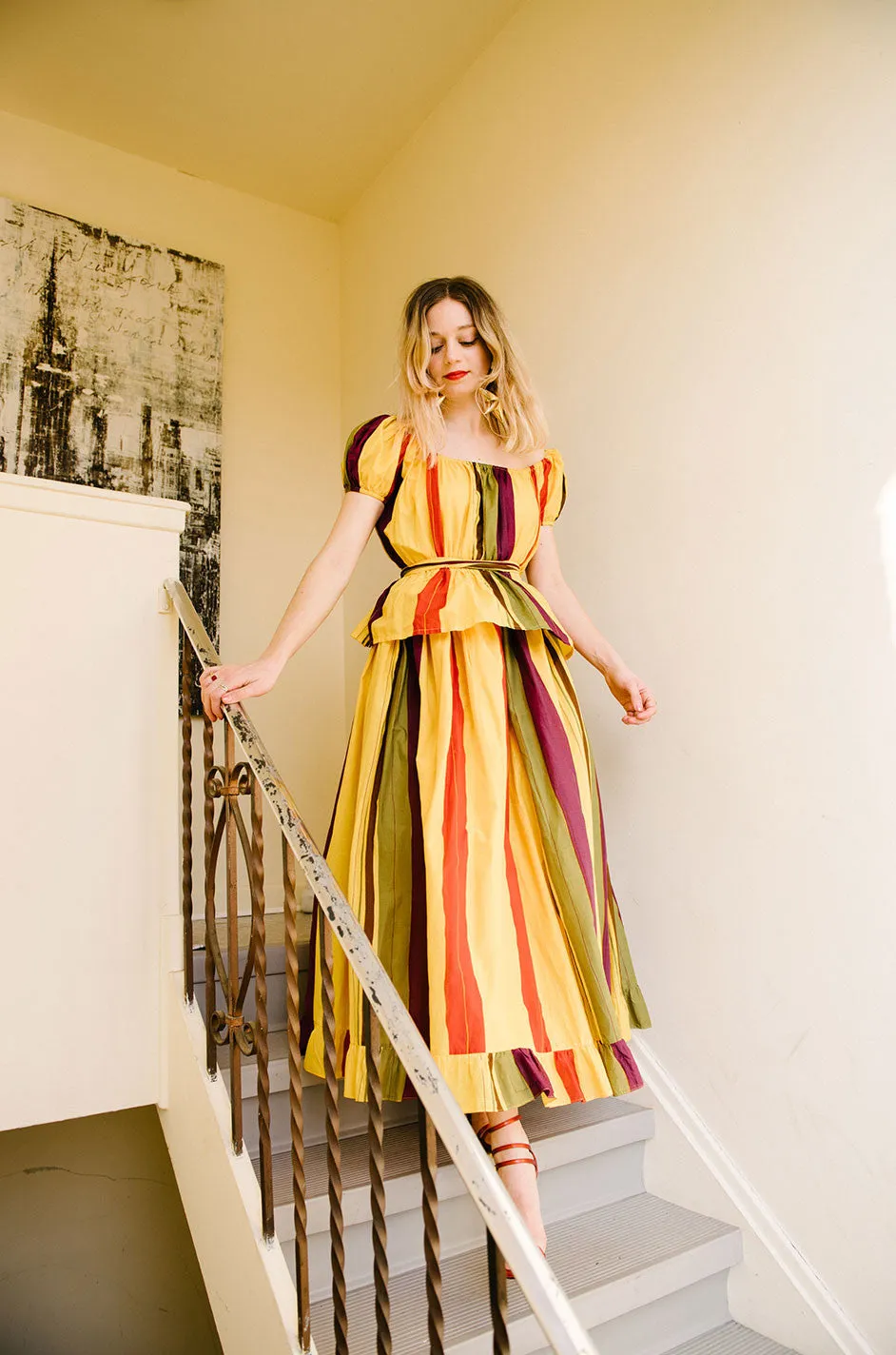 Spring 1981 Marc Bohan for Christian Dior Striped Cotton Dress Set