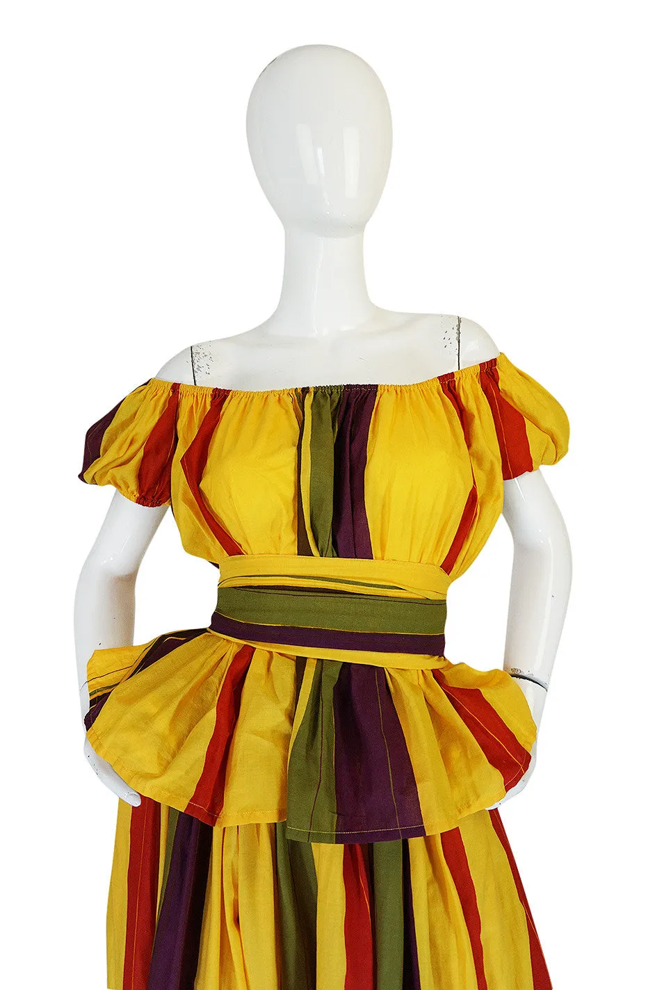 Spring 1981 Marc Bohan for Christian Dior Striped Cotton Dress Set