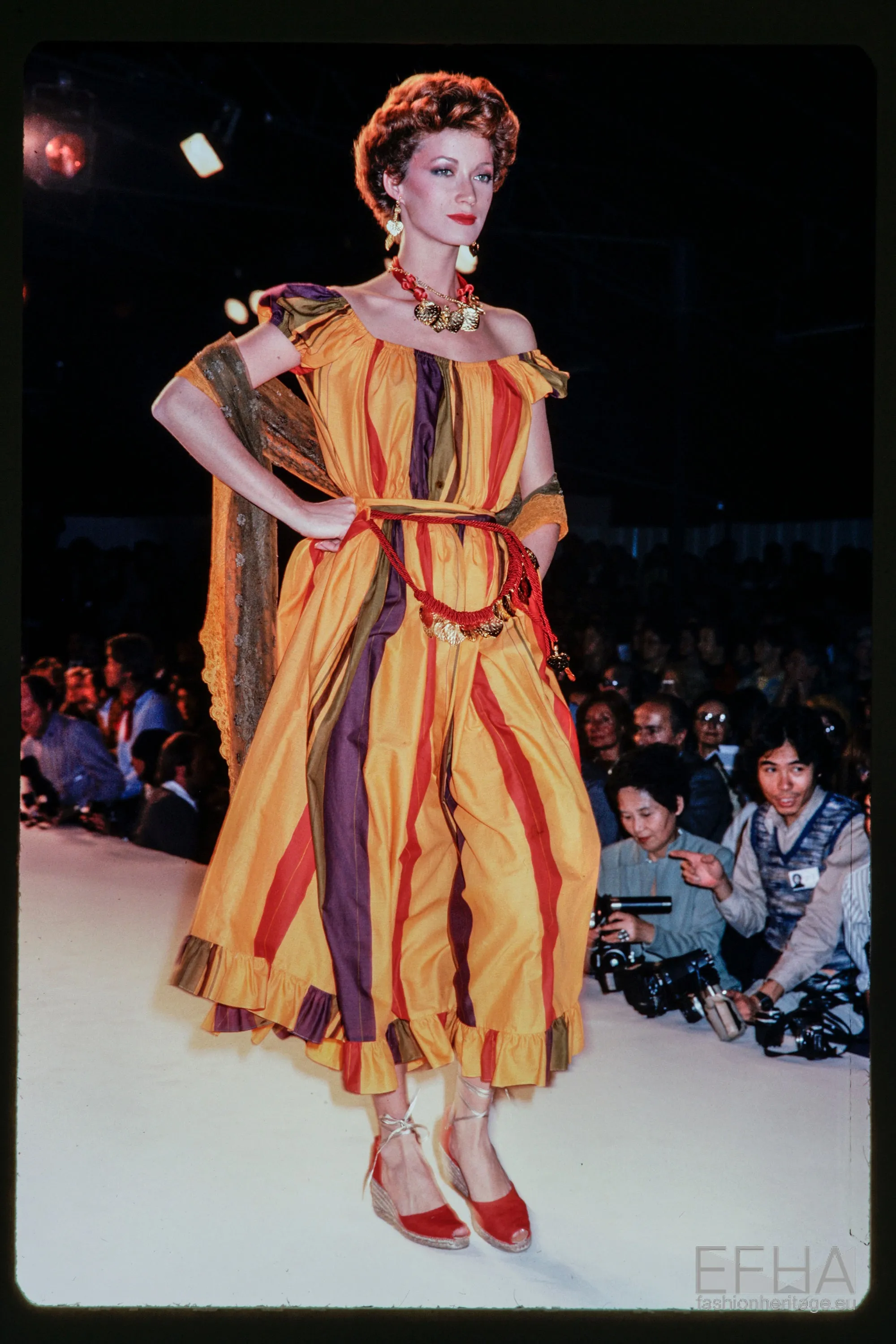 Spring 1981 Marc Bohan for Christian Dior Striped Cotton Dress Set