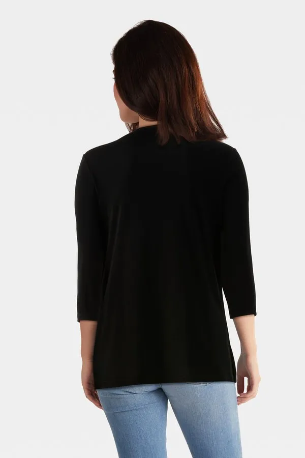 Square Neck Top Style 233185 Black