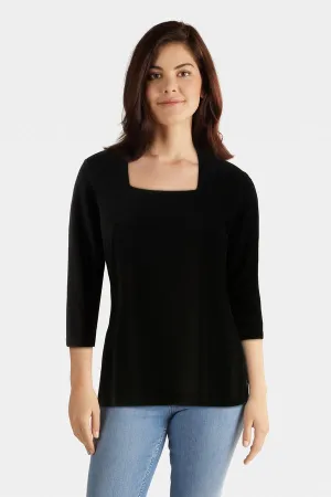 Square Neck Top Style 233185 Black