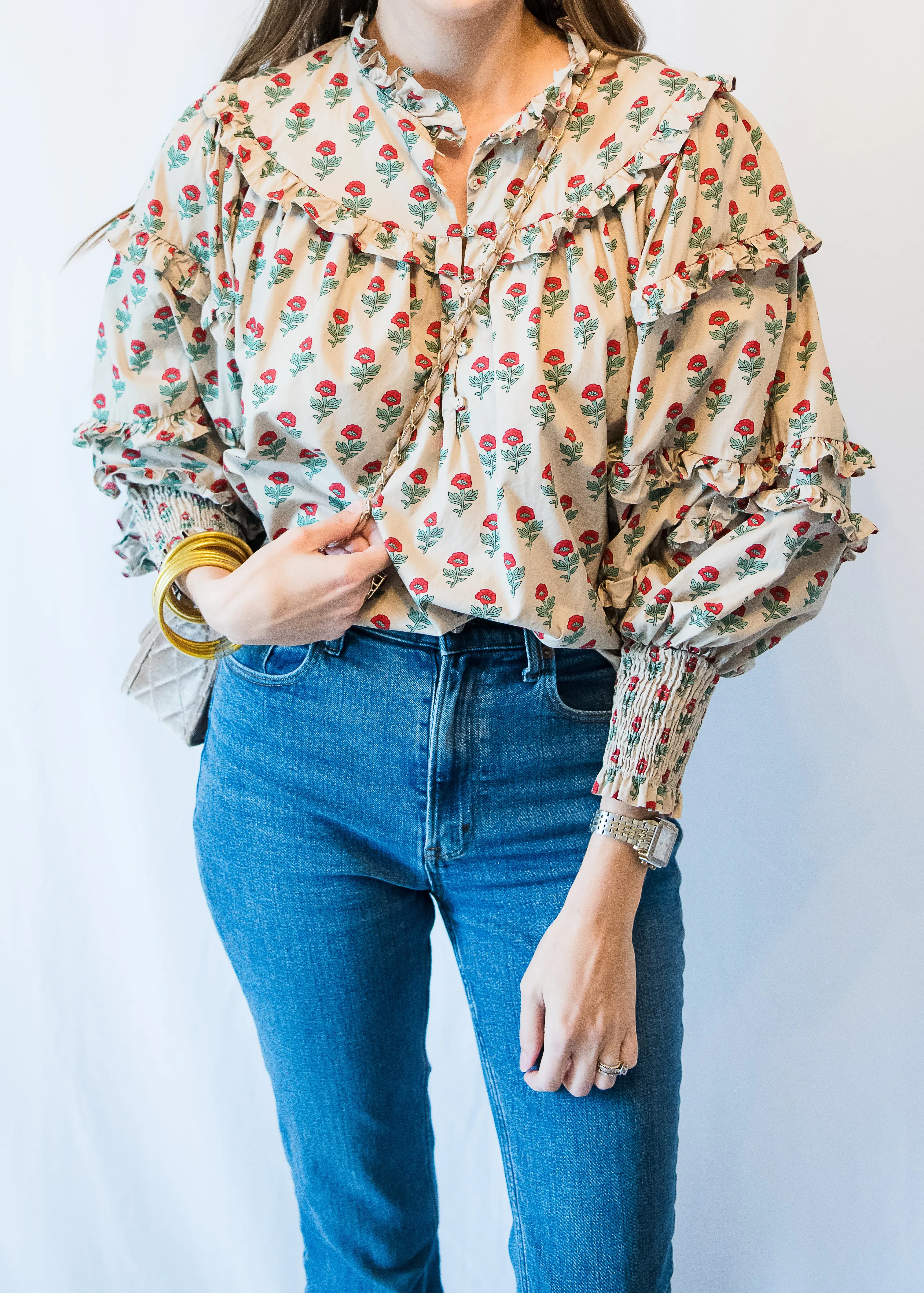 Stone Block Print Blouse