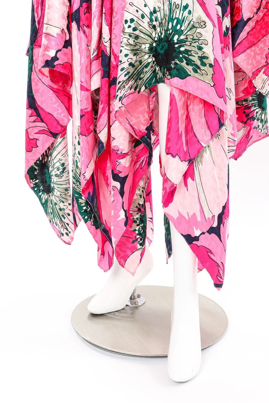 Strapless Floral Sash Flutter Dress