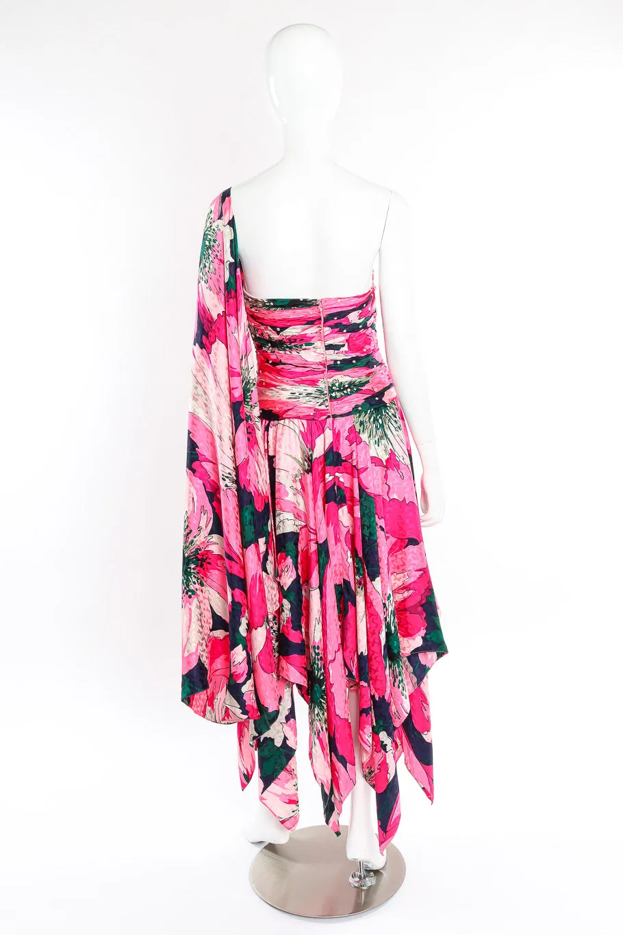 Strapless Floral Sash Flutter Dress