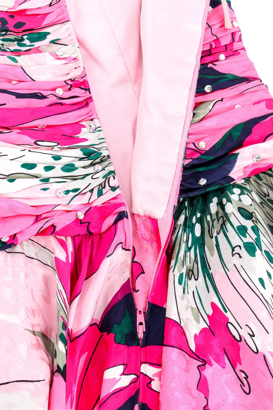 Strapless Floral Sash Flutter Dress