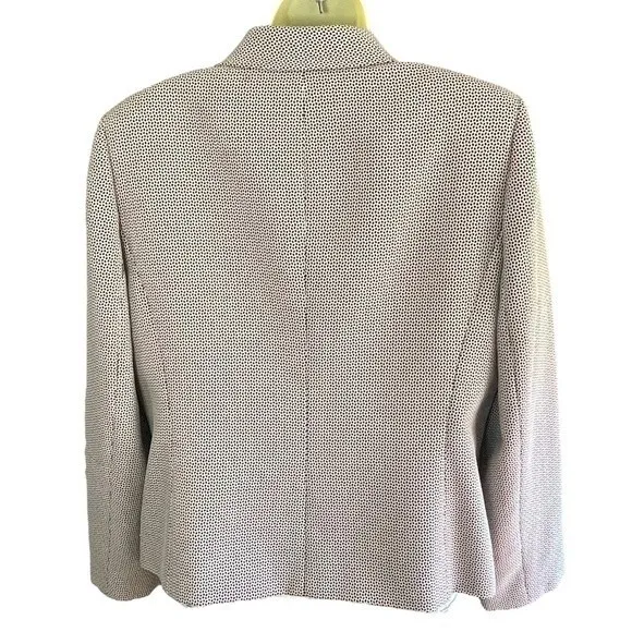 Suit Studio Black Tan Fitted Suit Blazer Jacket Off Center Buttons, size 16