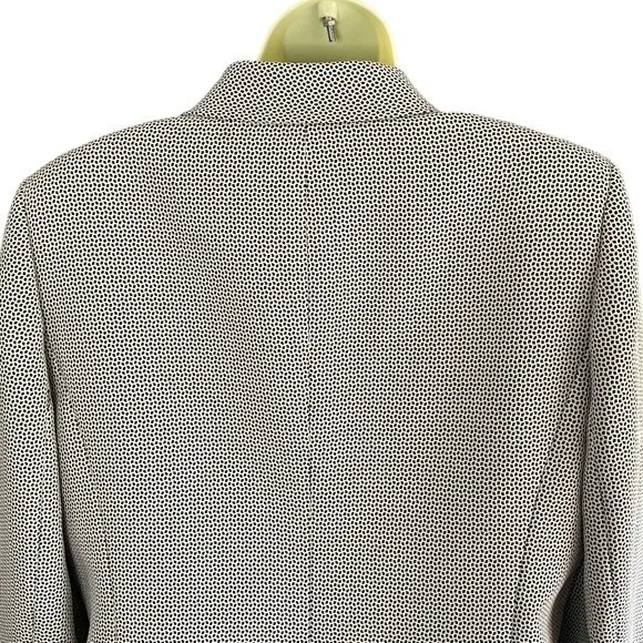Suit Studio Black Tan Fitted Suit Blazer Jacket Off Center Buttons, size 16