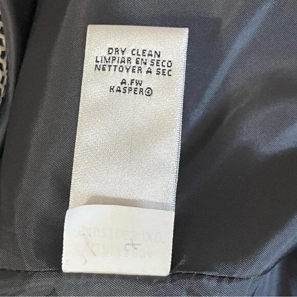Suit Studio Black Tan Fitted Suit Blazer Jacket Off Center Buttons, size 16