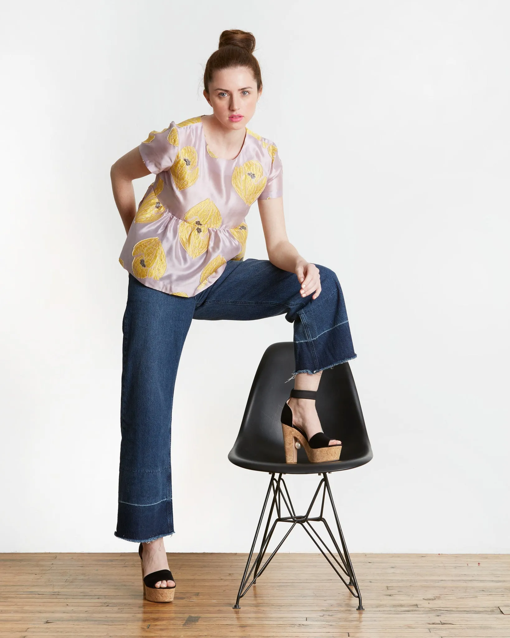 SUNO Crocus Jacquard Top