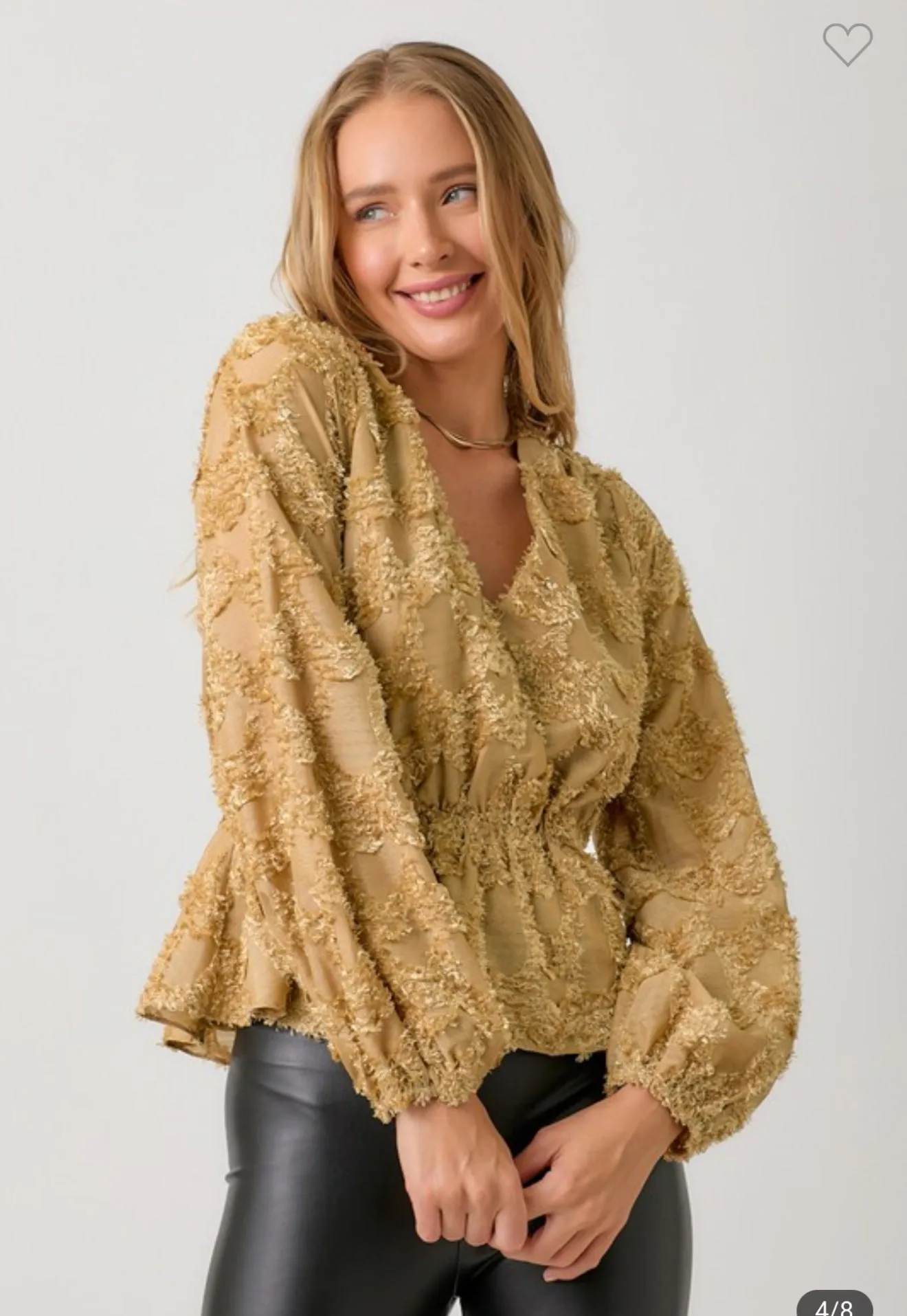 Surplice Neck Peplum Blouse