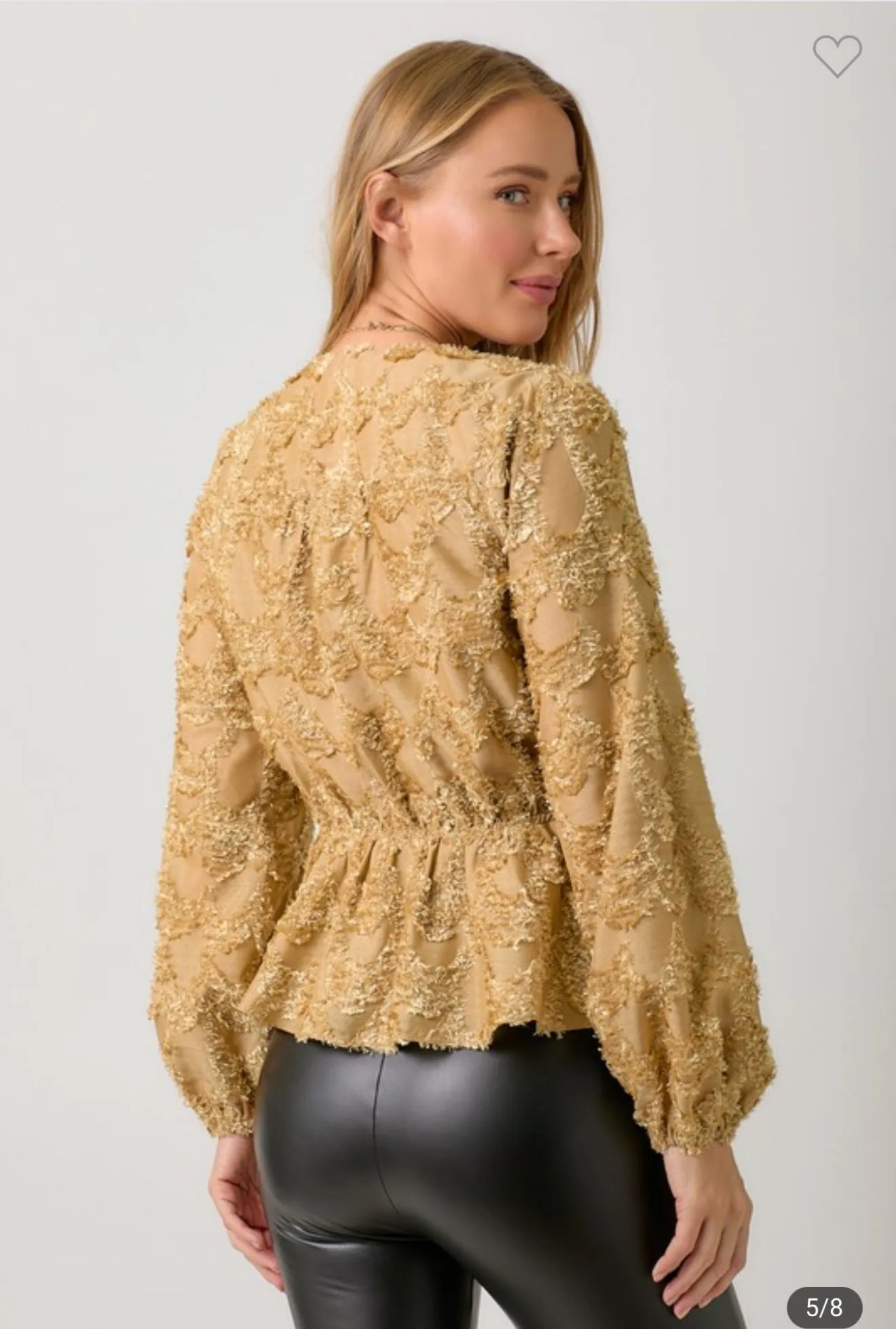 Surplice Neck Peplum Blouse