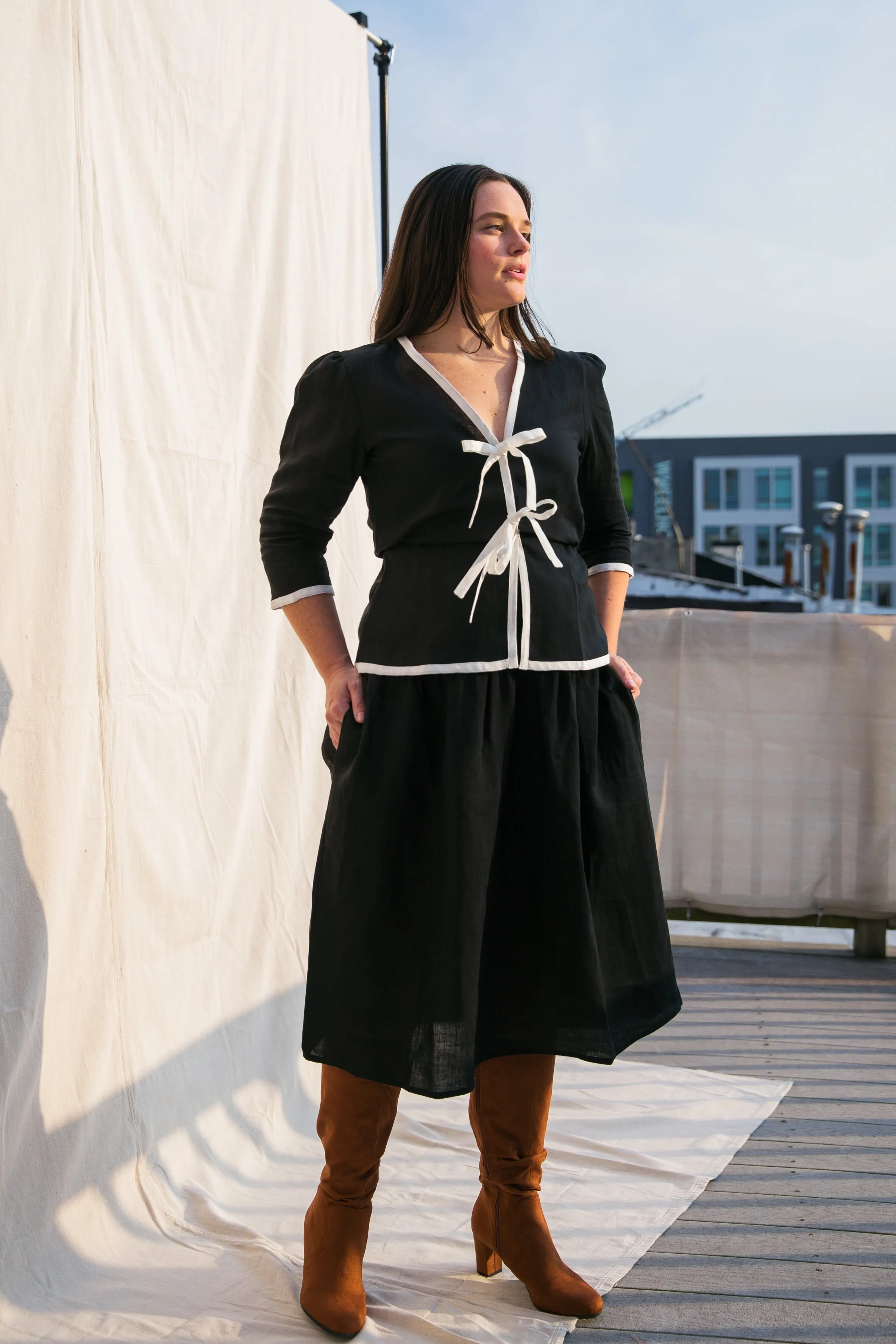 Sylvie / Black   Milkly White Linen