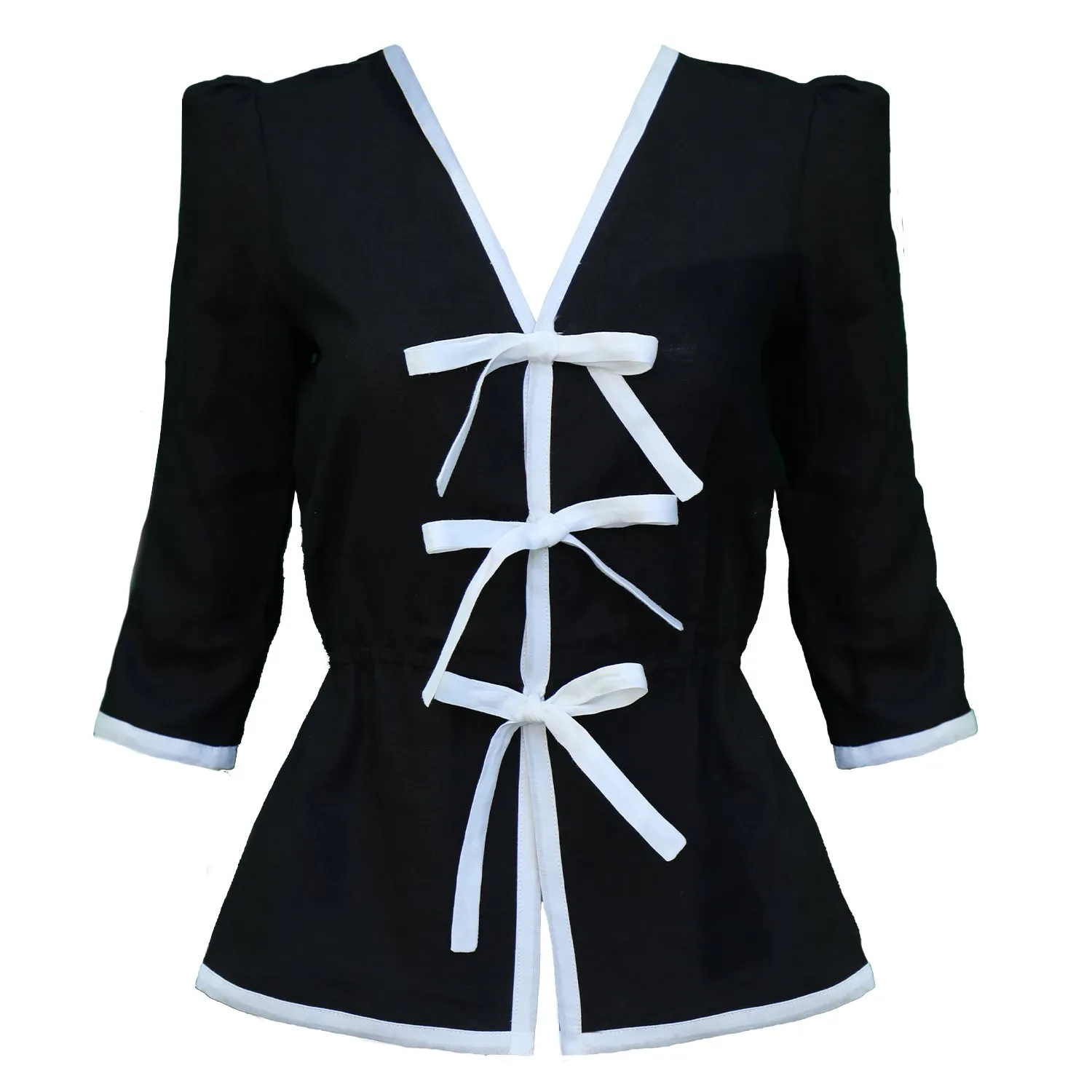 Sylvie / Black   Milkly White Linen