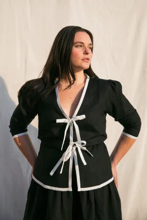 Sylvie / Black   Milkly White Linen