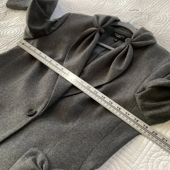 Talbots Kate Fit Wool Blazer Gray One Button Size 12