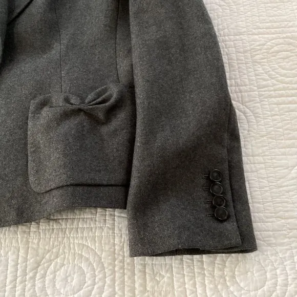 Talbots Kate Fit Wool Blazer Gray One Button Size 12