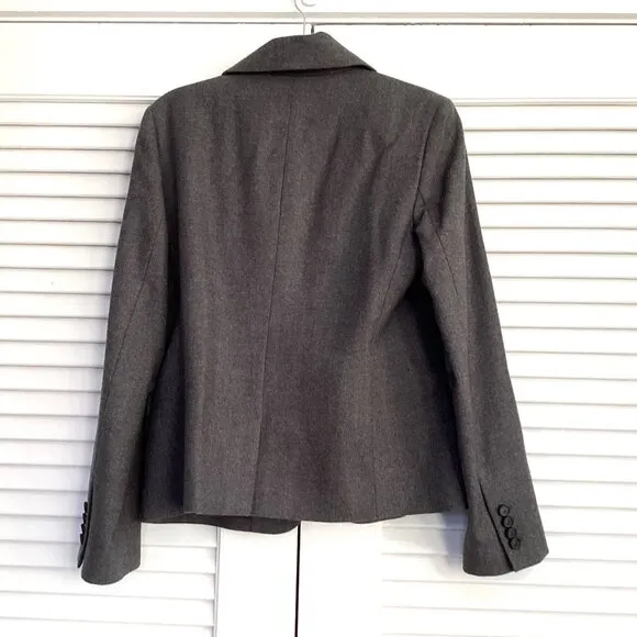 Talbots Kate Fit Wool Blazer Gray One Button Size 12