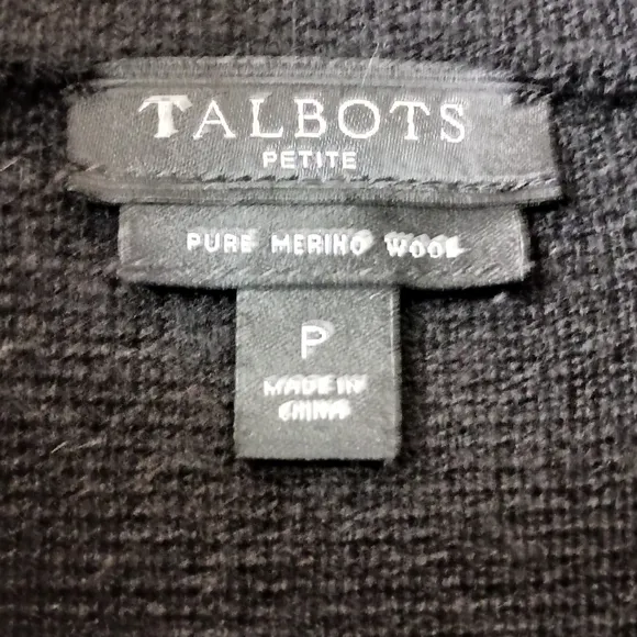 Talbots Merino Wool Black Sweater Blazer Womens Minimalist Capsule Wardrobe