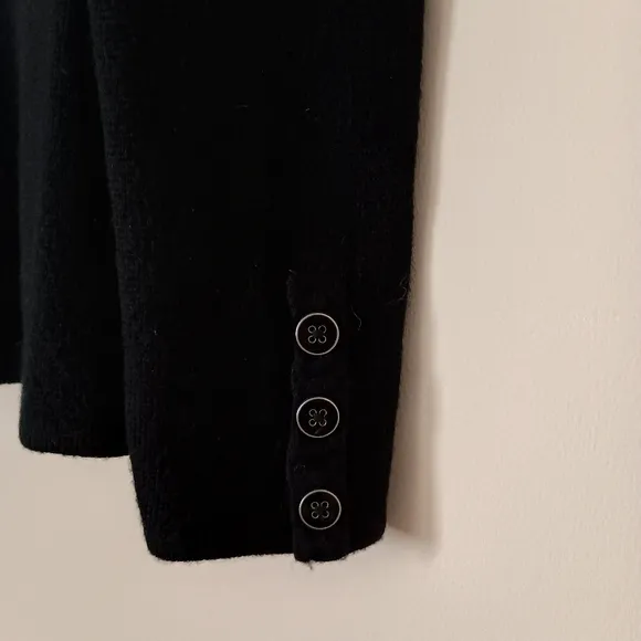 Talbots Merino Wool Black Sweater Blazer Womens Minimalist Capsule Wardrobe