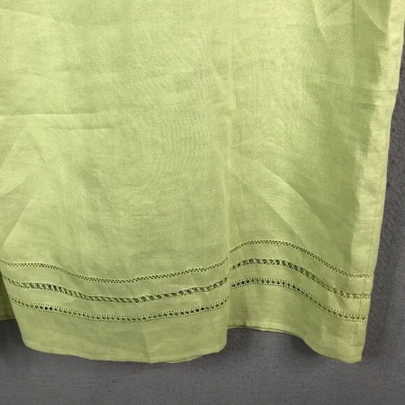 Talbots Skirt Womens 14 Lime Green 100% Linen Midi  Easter Church Office NEW