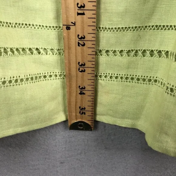 Talbots Skirt Womens 14 Lime Green 100% Linen Midi  Easter Church Office NEW