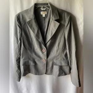Talbots Wool Blend Blazer Gray Womens Size 16 Stretch NWOT