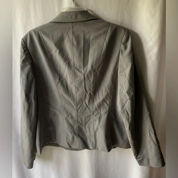 Talbots Wool Blend Blazer Gray Womens Size 16 Stretch NWOT