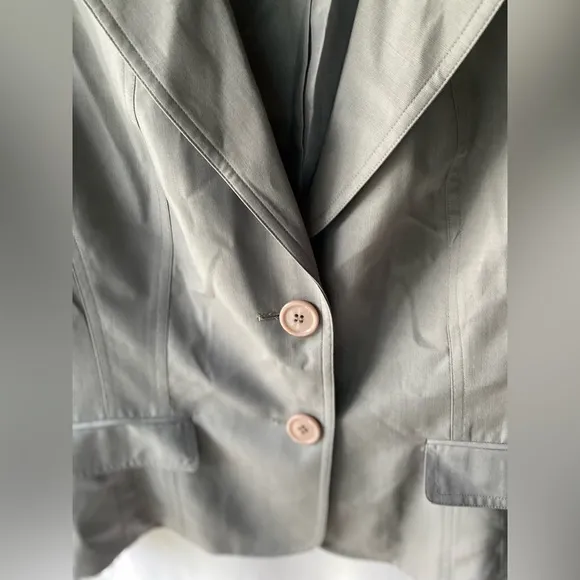 Talbots Wool Blend Blazer Gray Womens Size 16 Stretch NWOT