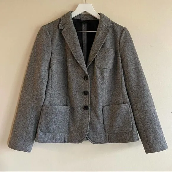 TALBOTS Wool Blend Blazer Grey Size 6
