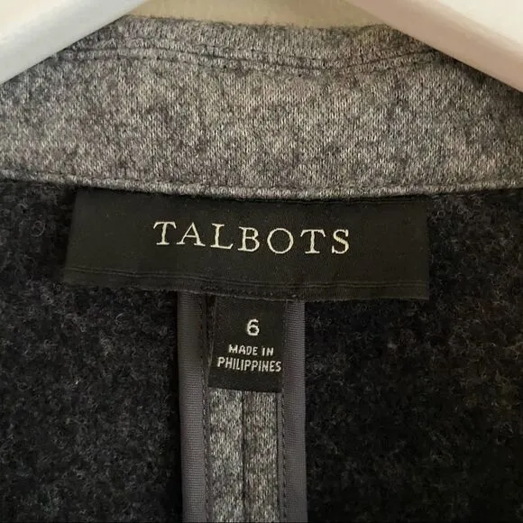 TALBOTS Wool Blend Blazer Grey Size 6