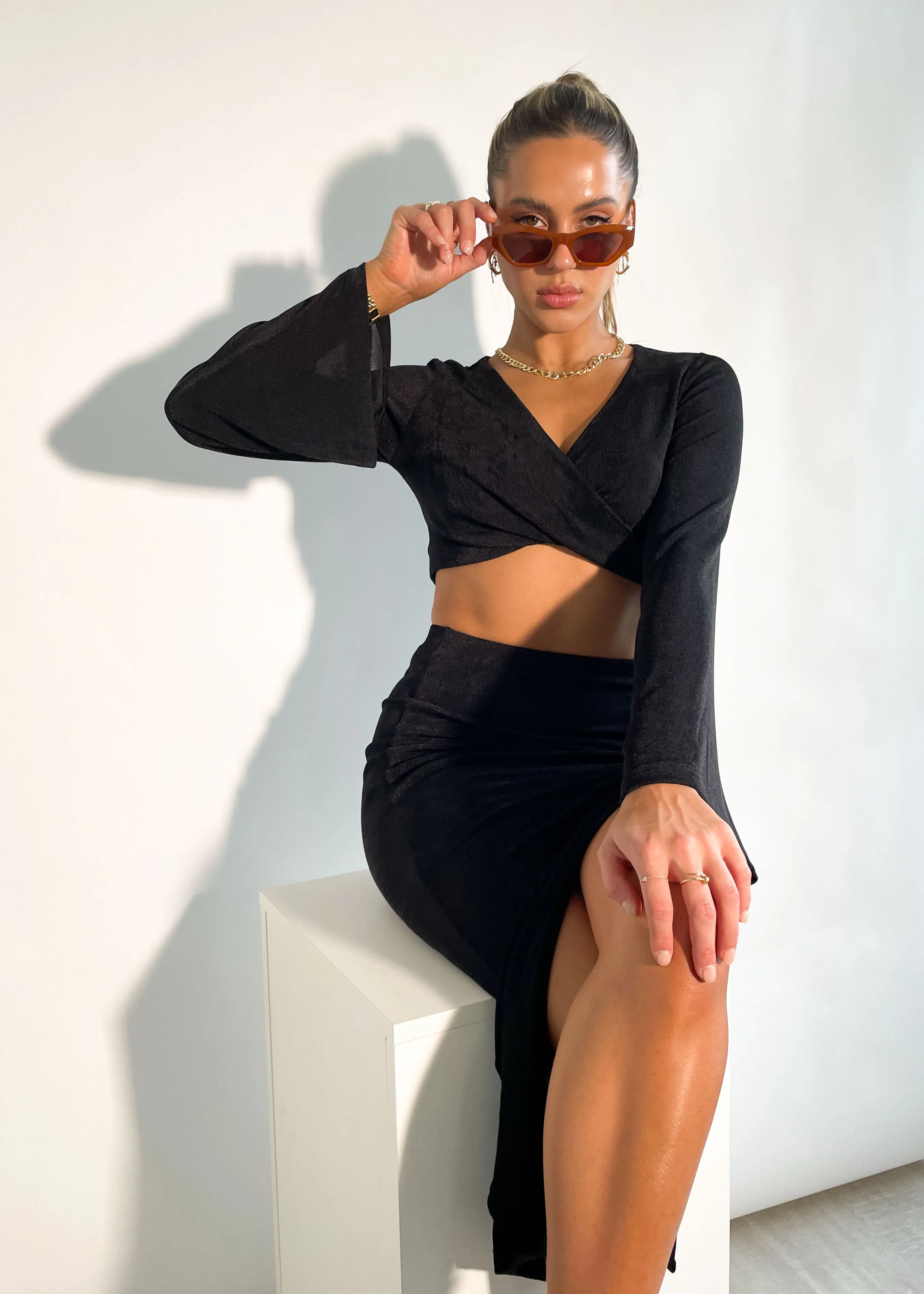 Taleah Midi Skirt - Black