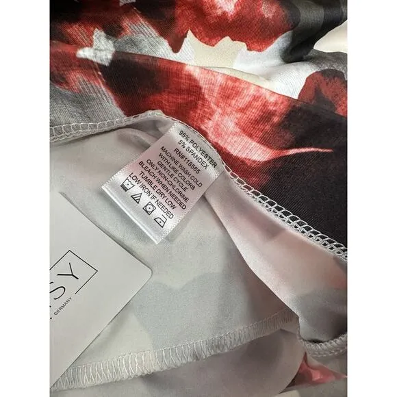 Tamsy Floral Asymmetrical Midi Skirt Size XL