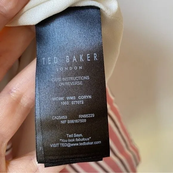 ted baker coryn striped asymmetric midi skirt