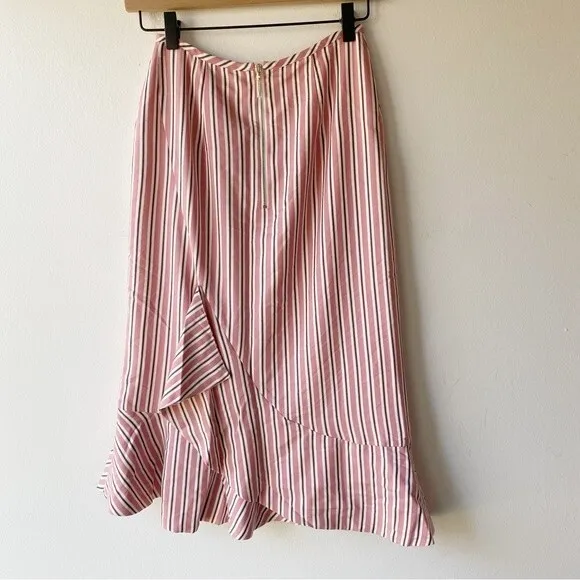 ted baker coryn striped asymmetric midi skirt