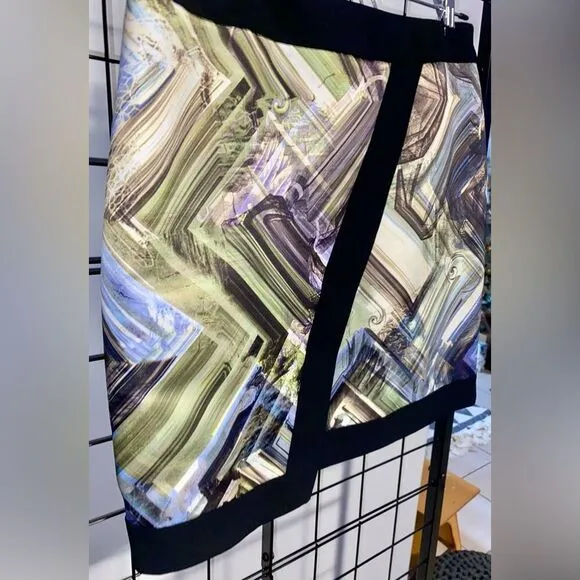 Ted Baker Lucilia geometric print mini skirt EUC