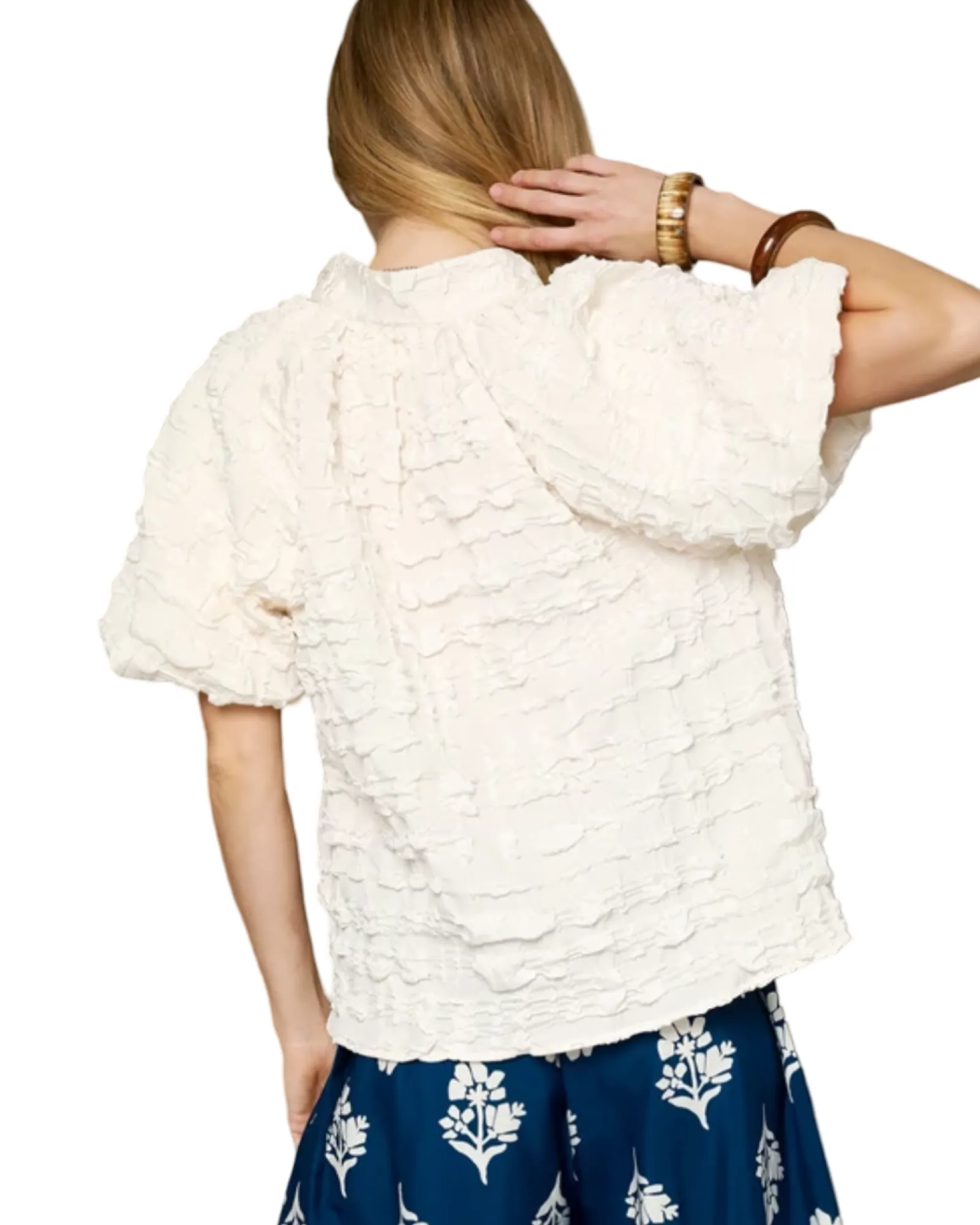 Textured Ruffle Top
