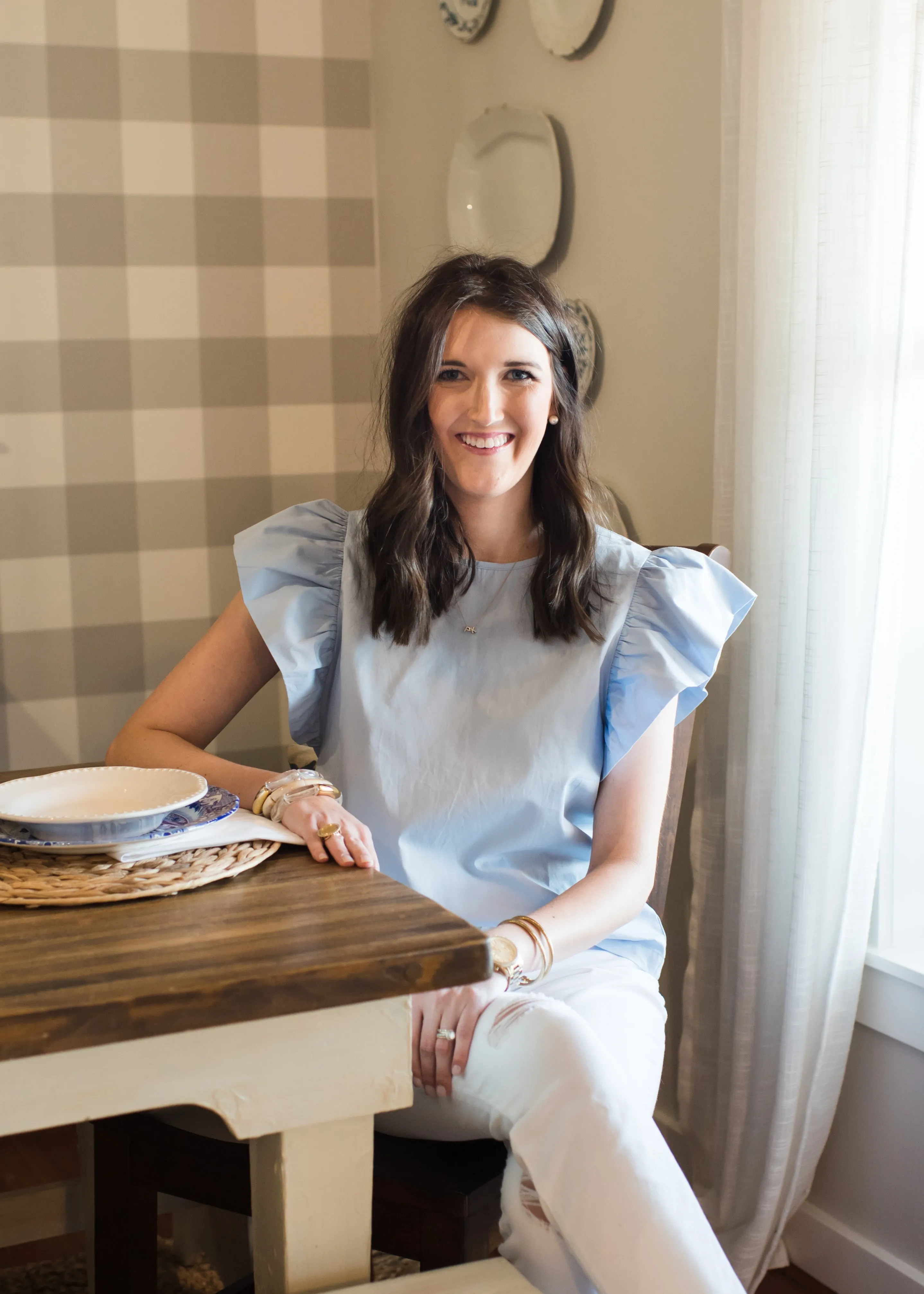 The Biltmore Baby Blue Blouse
