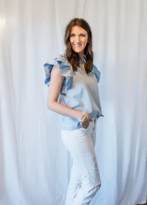 The Biltmore Baby Blue Blouse