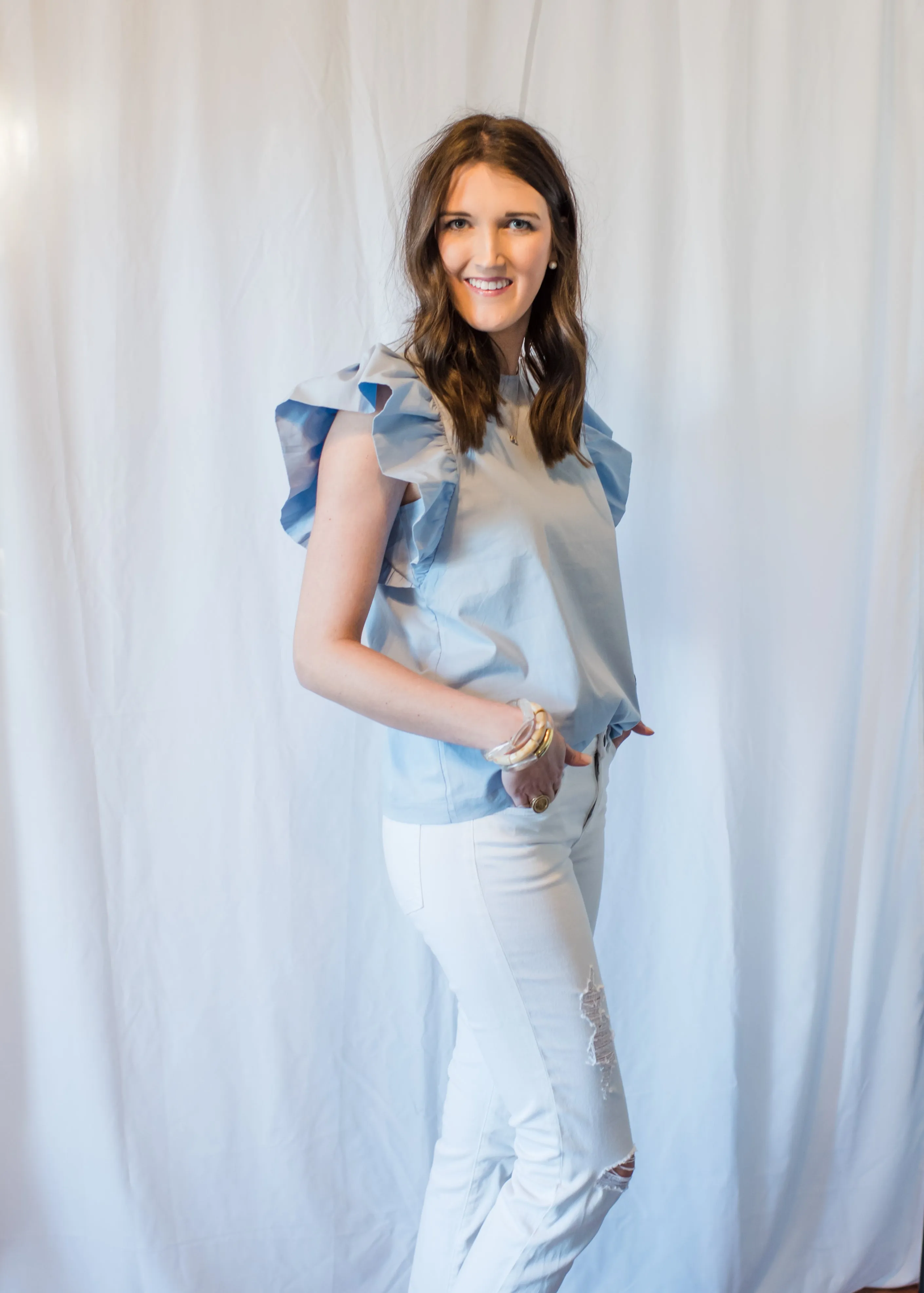 The Biltmore Baby Blue Blouse