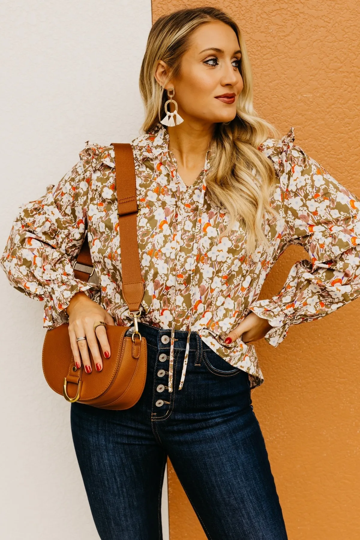 The Vada Floral Ruffle Blouse