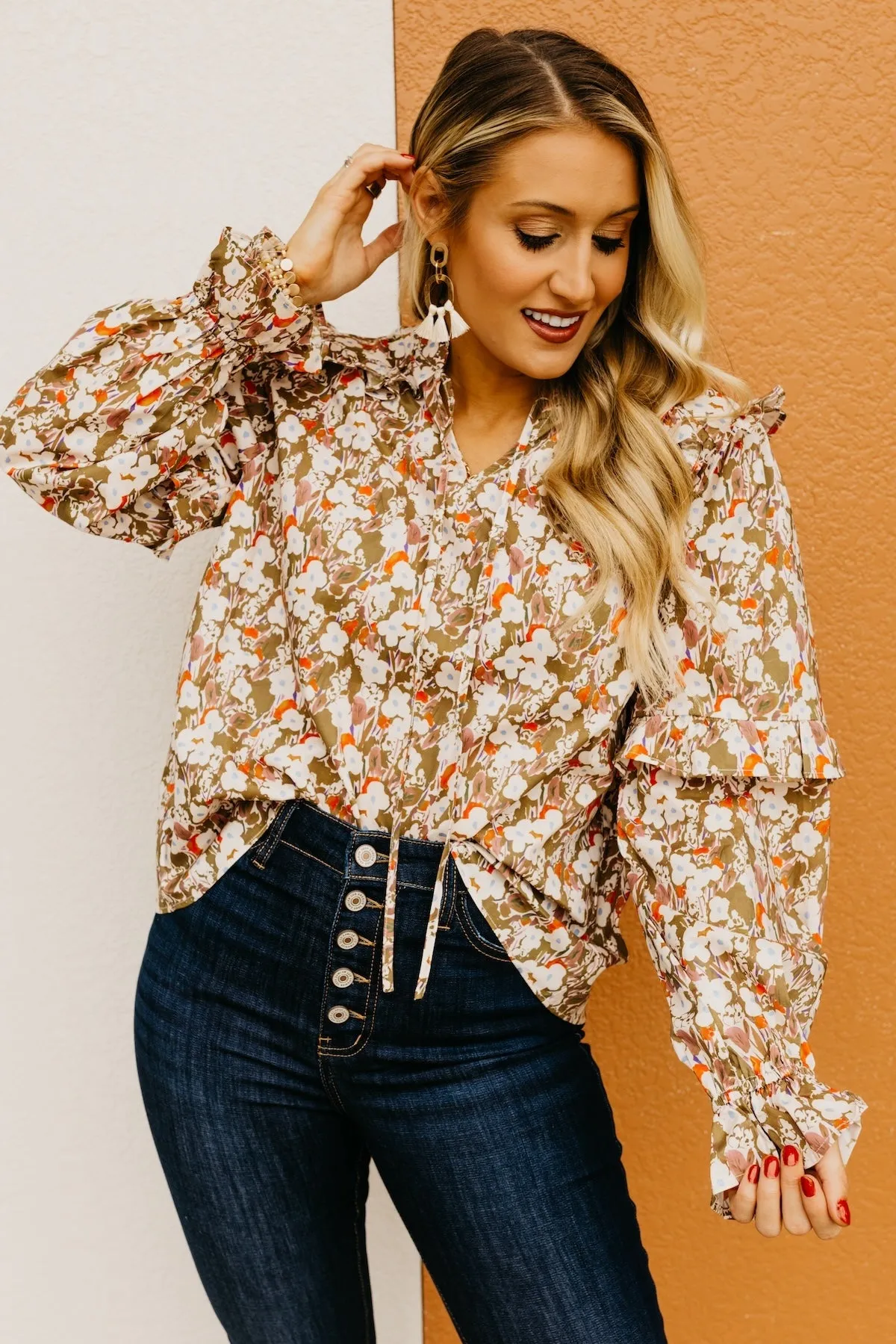 The Vada Floral Ruffle Blouse