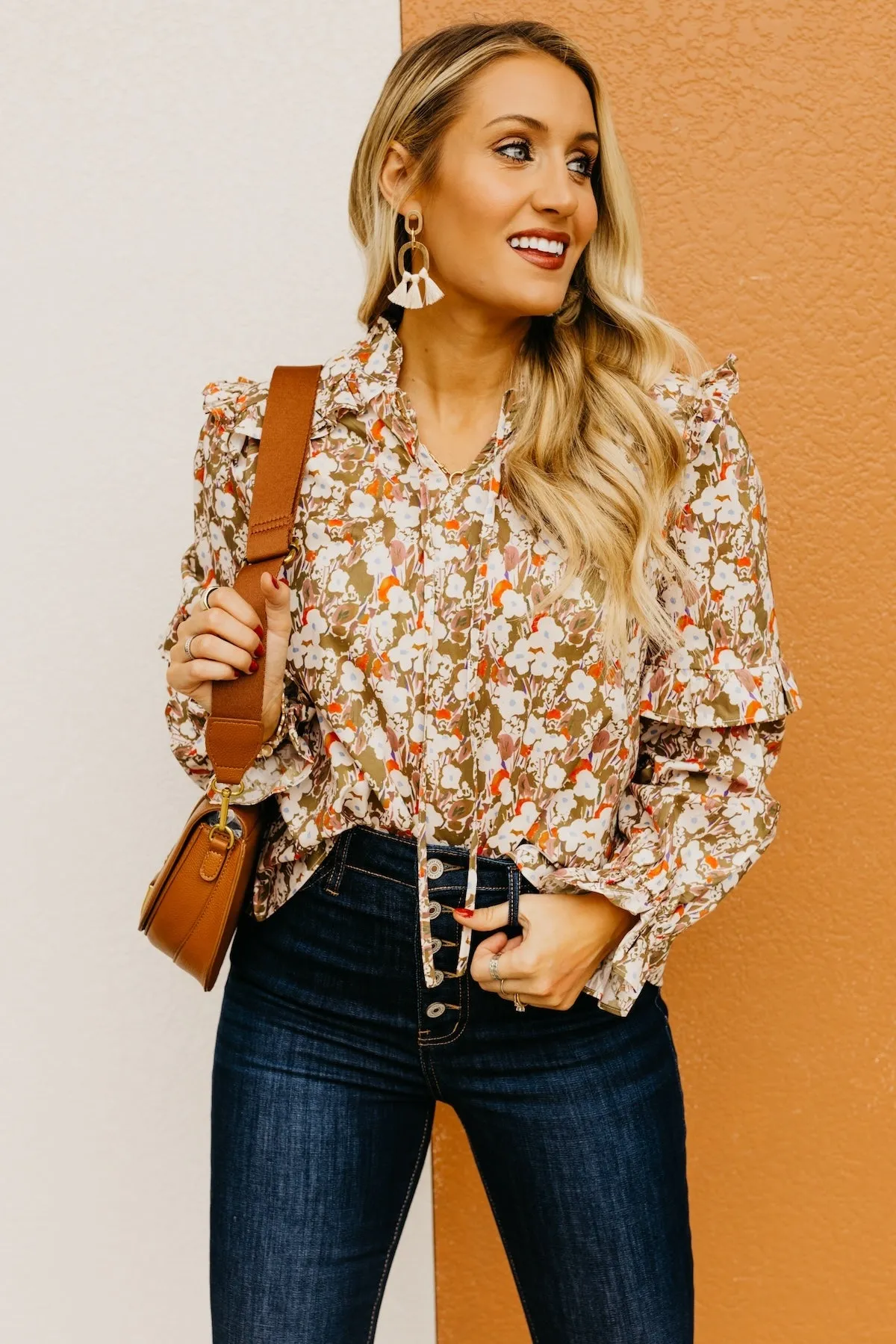 The Vada Floral Ruffle Blouse