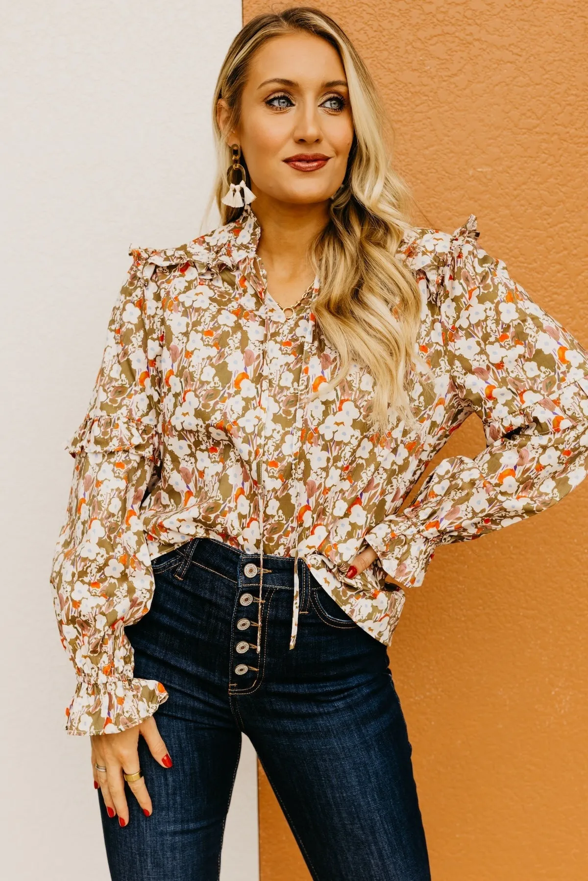 The Vada Floral Ruffle Blouse