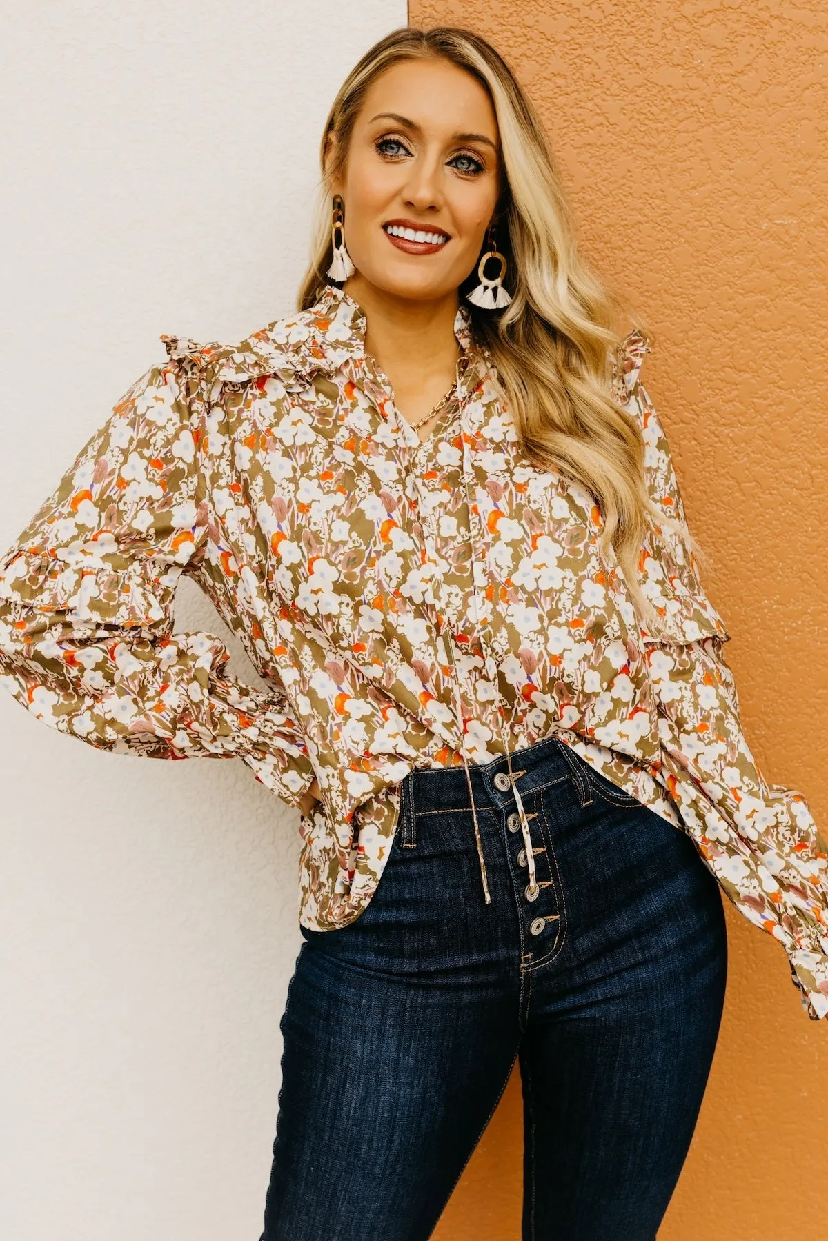 The Vada Floral Ruffle Blouse