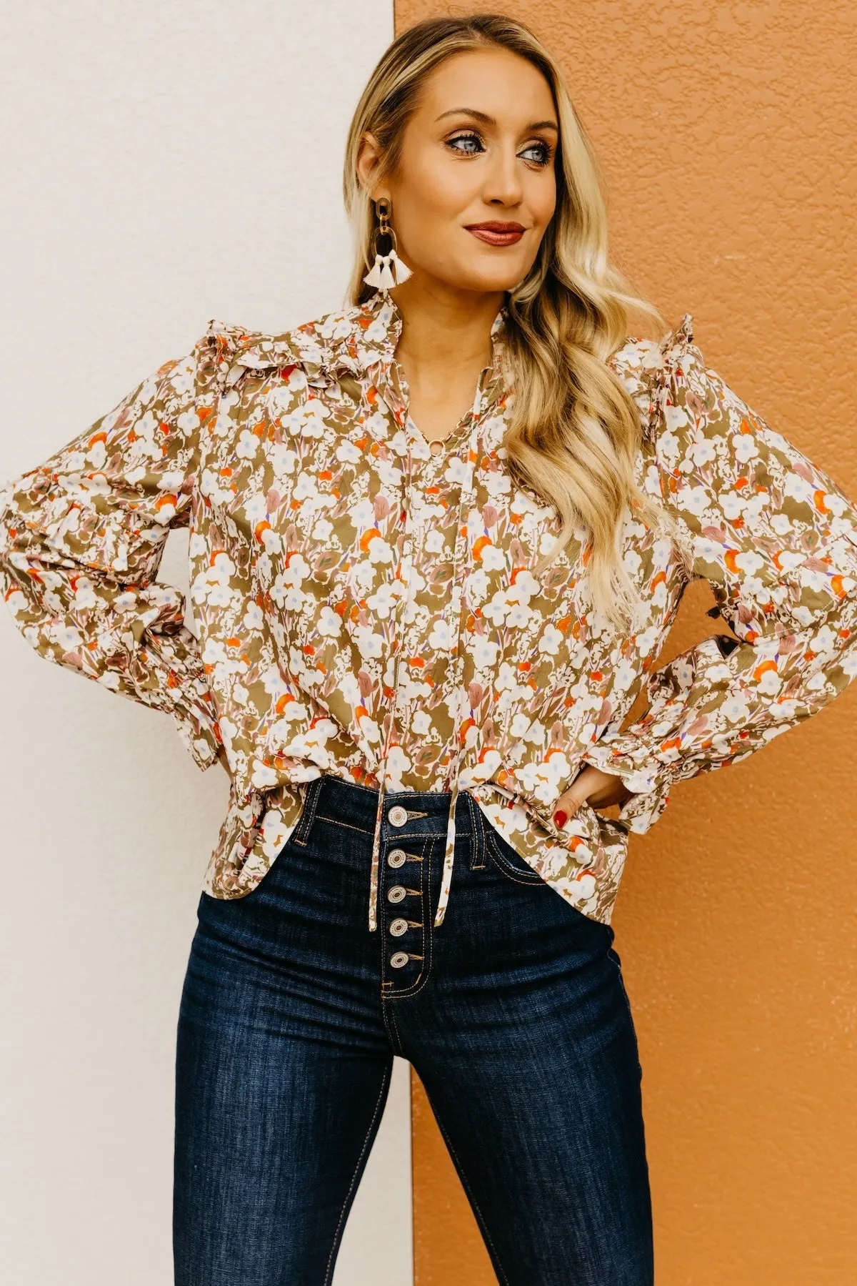 The Vada Floral Ruffle Blouse